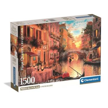 Imagem de Clementoni Coleção de quebra-cabeças - Venezia 1500 peças, caixa compacta - quebra-cabeça para adultos de 14 a 99 anos, presente para homem e mulher, cidade, feito na Itália, 31743