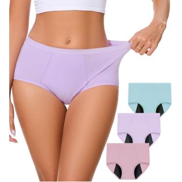 Imagem de Bobelle Wear Roupa íntima feminina para incontinência, 100 ml, alta absorção, à prova de vazamento, calcinha de cintura alta, lavável, pós-parto, pacote com 3, pequena