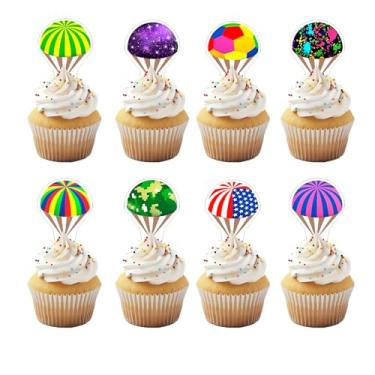 Imagem de 32Pcs Skydiving |Parachute Cupcake Toppers Skydiving Birthday Decorations Parachute Skydiver Cupcake Picks Ultimate Sports Theme Cake Decorations for Baby Shower Birthday Party Supplies