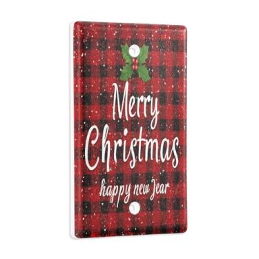 Imagem de Blueangle Placa de parede decoradora de capa em branco, tamanho padrão, capa de interruptor de feliz Natal de 1 gangue para quarto de escritório em casa, 4,53 x 2,76 polegadas (566)