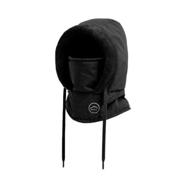 Imagem de menolana Balaclava com capuz para esqui, proteção facial térmica espessa para clima frio, ideal para ciclismo, corrida, snowboard, motociclismo e caminhadas, Adultos Negros