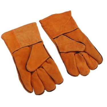 Imagem de AUNMAS Luvas de Segurança para Jardim, Couro Bovino de Comprimento Médio, Roupa Protetora para Jardinagem, Confortável e Durável para Poda e Plantio