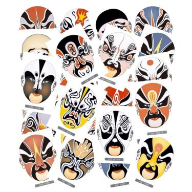 Imagem de Adesivos, máscara chinesa de ópera de Pequim, 50 unidades de vinil impermeável