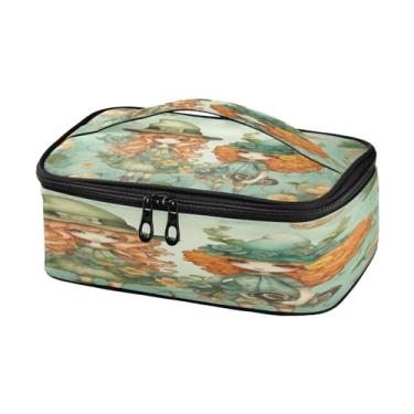 Imagem de Wassud Lancheira pequena com dois chapéus, mini bolsa térmica portátil com alça para escritório, praia, viagens