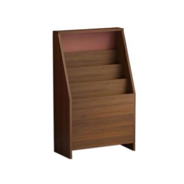 Imagem de Suporte para armazenamento de CDs Estante de chão para discos vinil, estilo escada, para uso doméstico, com prateleira madeira para livros e revistas