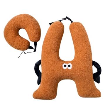 Imagem de Travesseiro de viagem para crianças – Lindo desenho animado em forma de H almofada de suporte de pescoço, conforto macio para viagens rodoviárias, avião, assento de carro