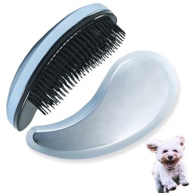 Imagem de DEEUCHIS Escova para cães pequenos, escova macia para cães Shih Tzus, Yorkies, Maltipoos, maltês, escova de cabelo massageadora de filhotes, escova de gato, para animais pequenos e coelhos de todos os