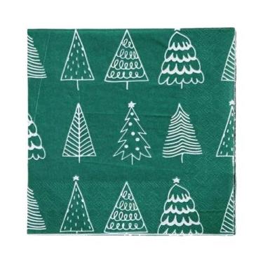 Imagem de Guardanapos De Papel Impressos Com Árvore De Natal Branca 2 Camadas 20