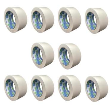 Imagem de Kit 10 Fita Crepe Larga Branca 48mmx50m Atlas Multiuso Pintura Artesan