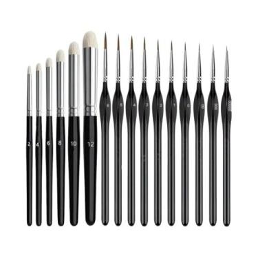 Imagem de Conjunto De Pincéis Profissionais Com Cabos De Madeira Para Pintura a 