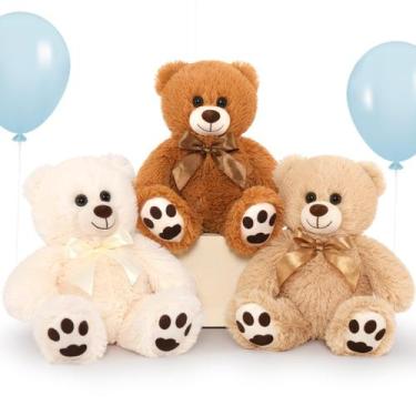 Imagem de Ursinho de pelúcia MoriSmos Teddy Bear 14", pacote com 3 unidades para