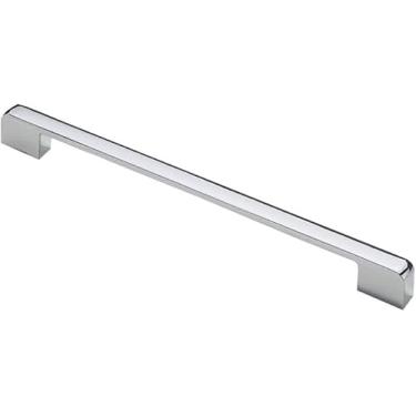 Imagem de Puxador minimalista moderno de liga de zinco cromado brilhante usado para gavetas, armários, guarda-roupas, portas ou janelas (235 mm x 12 mm x 23 mm)