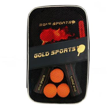 Imagem de Kit Tênis de Mesa Gold Sports Space 2 Raq 6 Estrelas e 3 Bolas 3 Estrelas com Capa-Unissex
