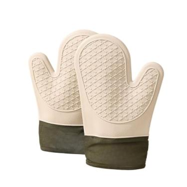 Imagem de Luvas de Cozinha para Forno, VersãO ReforçAda, Adequadas para Fornos e FogõEs, Permitindo Manusear Objetos Quentes Com Facilidade Sem Queimar As MãOs.(1Par Branco)