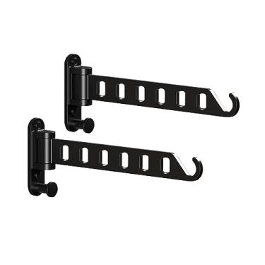 Imagem de Suporte de roupa para parede com braço articulado Rack secagem lavanderia Gancho serviço dobrável Suspensão resistente rotação 180 Alumínio sólido