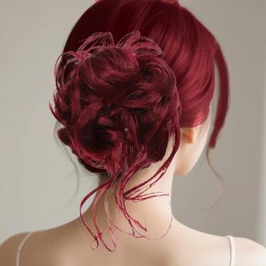 Imagem de Peça de cabelo para coque bagunçado | Extensão de coque de cabelo com clipe de garra para mulheres | Acessórios de estilo, suporte de rabo de cavalo, postiços de cabelo para casamento, namoro, festa