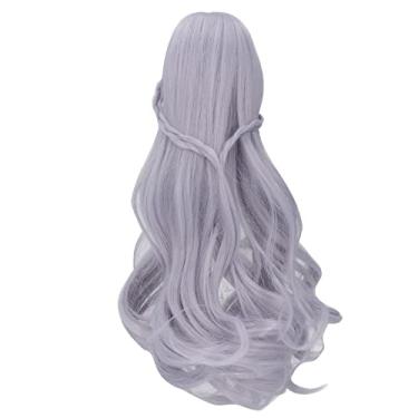 Imagem de SIWOTED ES053 Boneca Peruca Longa Macia Encaracolada Cabelo de Boneca de 8 a 9 polegadas para Presente de Crianças Dia das Crianças (Azul)