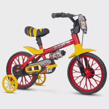 Imagem de Bicicleta Infantil Bike 3 a 5 Anos Nathor Aro 12 Masculina Menino - Motor X Vermelho