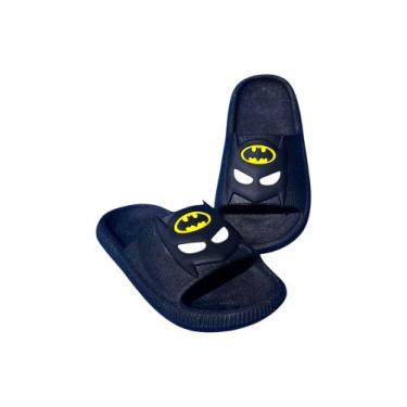 Imagem de Chinelo Heróis Slide Homem Aranha Unissex Batman Leve, Preto batman, 2