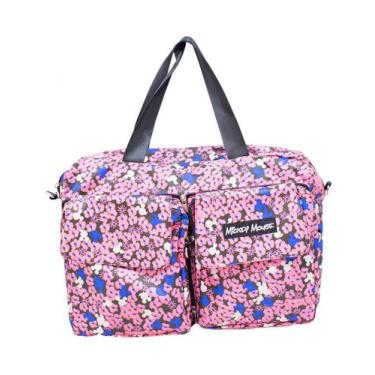 Imagem de Bolsa Dobrável De Viagem Florido Rosa Mickey Mouse 46X37cm Disney