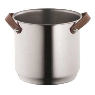 Imagem de Balde De Gelo Inox Champanheira Com Alças De Couro 4,5 Litros Bar Fest
