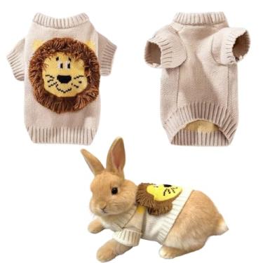 Imagem de Roupas de coelho de coelho roupas de porquinho-da-índia fantasia pequeno colete de lã aconchegante suéter quente para furão xícara de chá, poodles, cachorrinho, gatinho e outros animais pequenos