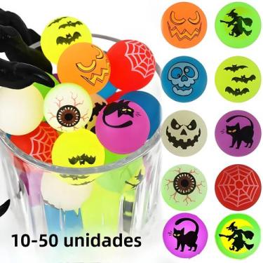 Imagem de Bolas de Borracha Luminosas de Halloween - Abóbora, Bruxa e Morcego - 