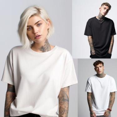 Imagem de Kit 3 Camisetas Camisa Blusa Masculina Lisa Basica Oversized Streetwea