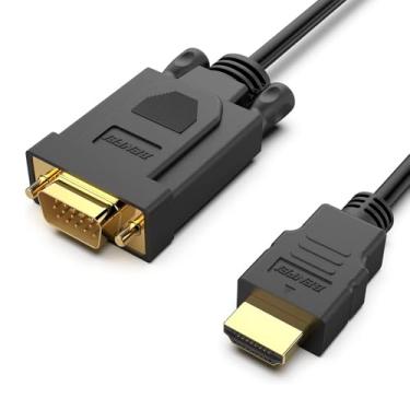 Imagem de Cabo Conversor HDMI para VGA 0,9M (3 ft), 1080p, Chipset Integrado, Conectores Banhados a Ouro, para Notebook, PC, Laptop, Monitor e Projetor, Unidirecional 000282black