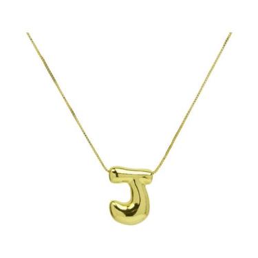 Imagem de Colar Feminino Banhado a Ouro 18k Com Pingente De Letra Inicial Criati