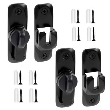 Imagem de 2 peças 90/180 graus fechadura de porta de celeiro protege privacidade segurança trava de porta deslizante pequeno hardware para celeiro jardim banheiro armário janela (conjunto único de 2 peças