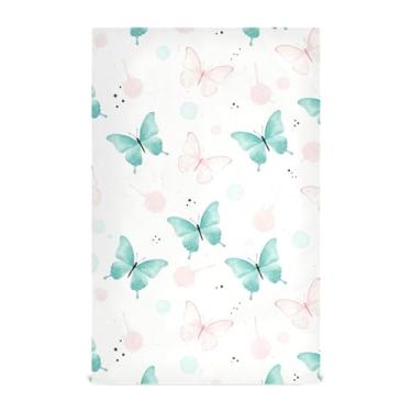 Imagem de Burbuja Toalhas de cozinha aquarela borboletas, pacote com 4, panos de prato absorventes reutilizáveis de microfibra para secagem e limpeza, 45 x 71 cm