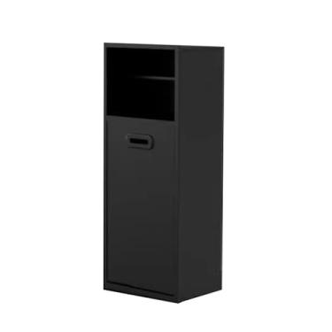 Imagem de Nicho de chuveiro de aço inoxidável preto - suporte de parede embutido para banheiro, sem necessidade de instalação de azulejos, armário com economia de espaço ao lado do vaso sanitário (50 x 20 x 14