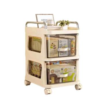 Imagem de Rack de armazenamento com rodinhas de 2/3/4/5 níveis com alças - organizador de carrinho versátil para cozinha, banheiro, sala de estar, escritório, varanda - montagem fácil, solução que economiza