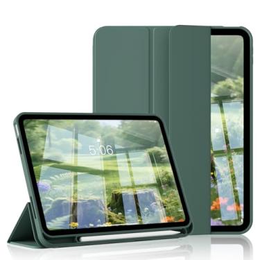 Imagem de KVTVOU Capa para iPad (A16) 11ª geração 2025, para iPad 10ª geração, capa de 10,9 polegadas 2022 com suporte para lápis, capa protetora fina com três dobras inteligente, despertar/hibernar