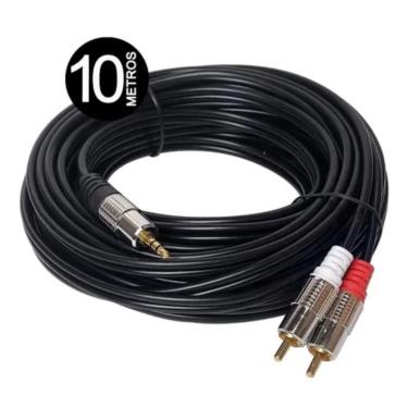 Imagem de Cabo P2 Estéreo X 2 Rca 10 Metros Blindado 100%
