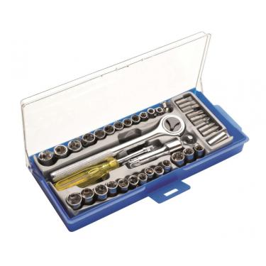 Imagem de Soquete/Bits Jogo 40Pcs Encaixe 1/4-3/8 Importado