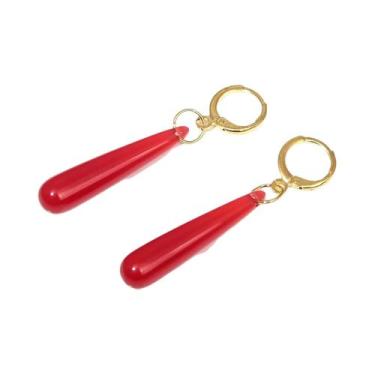 Imagem de Brincos Pendentes Em Formato De Gota Vermelha Anime Frieren beyond Jou