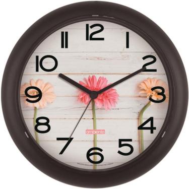 Imagem de Relógio De Parede Ambiente Ref: 119010-034 Preto Flores