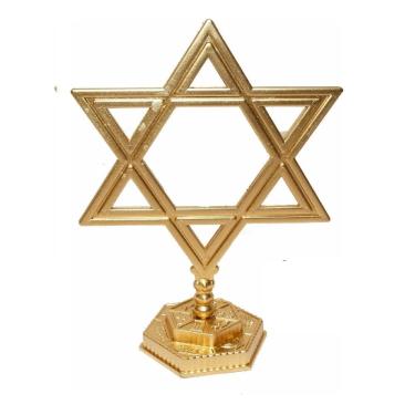 Imagem de Candelabro Menora Estrela De Davi Dourado Grande
