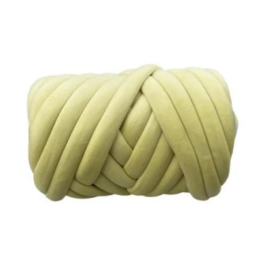 Imagem de Fio Super Veludo Grosso 1KG 1000G Branco Para Tricô Manual, Cobertores
