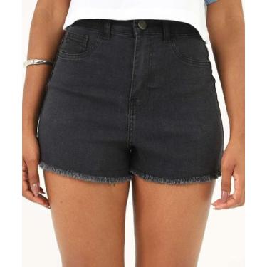 Imagem de Short Feminino Boyfriend Uber Jeans Preto-87047, Jeans preto, 46