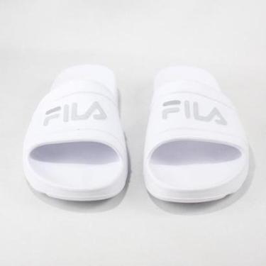 Imagem de Chinelo Fila Sleek Slide Feminino Branco e Cinza-Unissex