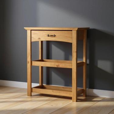 Imagem de Aparador Com 1 Gaveta E 2 Prateleiras Em Madeira Maciça