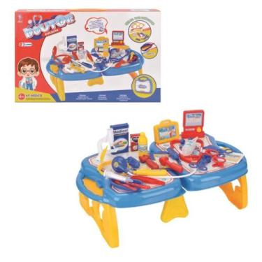 Imagem de Conjunto maleta médico doutor brinquedo 25 peças com mesinha - Fenix B