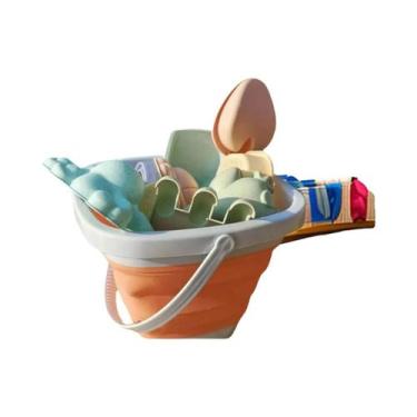Imagem de Conjunto De Brinquedos De Praia Para Crianças Com Balde, Pá E Rastelo 