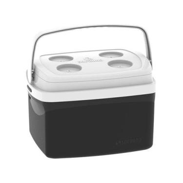 Imagem de Caixa Termica Cooler Preta Bebidas 12L Com Alça Capacidade 18 Latas So