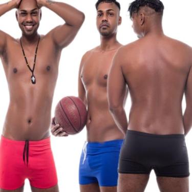 Imagem de kit 3 Sunga Masculina Boxer Praia Adulto Confortável Secagem Rápida Di