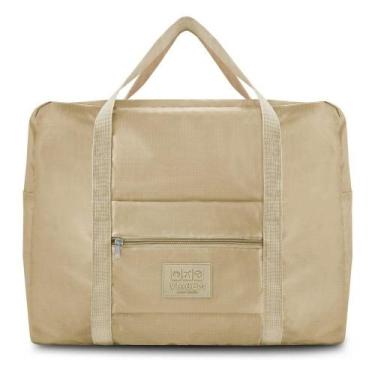 Imagem de Bolsa De Viagem Dobrável Retangular Estampa Lisa Jacki Design Creme