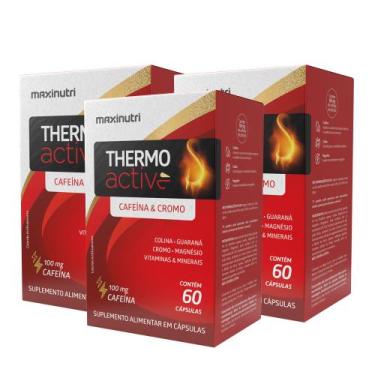 Imagem de Kit 3 Termogênico Thermo Active 60 Cápsulas Maxinutri